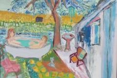 In the bathtub-Oil on canvas