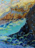 The cliff -Acrylic on the glass