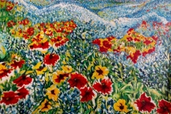 Folk-Art-Painting-Texas Flowers-Oil on canvas