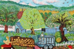 Folk-Art-Painting-Children hours-Oil on canvas