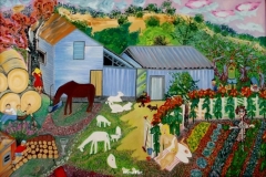 Folk-Art-Painting-Hide and seek-Oil on canvas