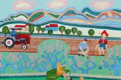 Folk-Art-Painting-The children's hour-Oil on canvas