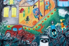 Folk-Art-Painting-The night dance-Oil on canvas