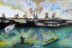 Folk-Art-Painting-Intruder-Oil on canvas