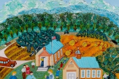 Folk-Art-Painting-The Recess-Oil on canvas