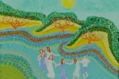 Folk- Art- Painting-Mary's children-Oil on canvas