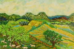 Folk-Art-Pleasant-Valley-Oil on canvas