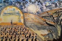 Folk-art-Painting-Texas cloggers-Oil on canvas